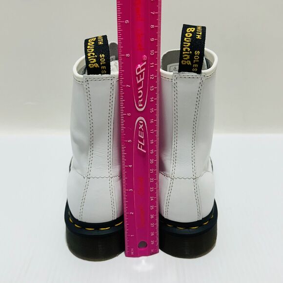Dr. Martens 1460 Softy T Women 6 Combat Boots White Leather Block Heel NIB $170 - Picture 10 of 15